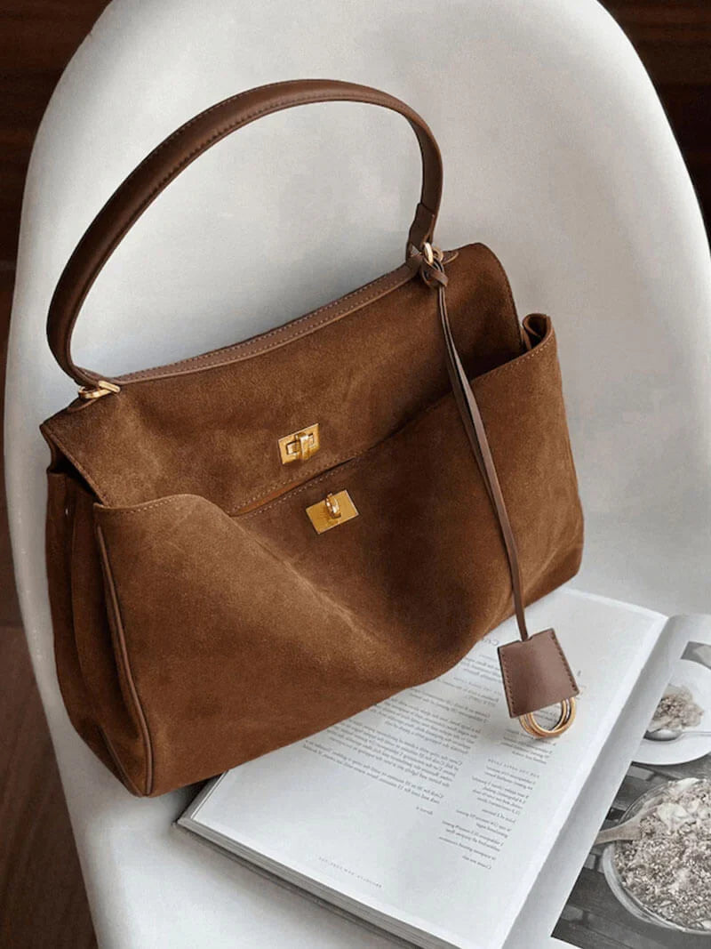 OLIVIA - BOLSO EFECTO ANTE CON CIERRE DORADO