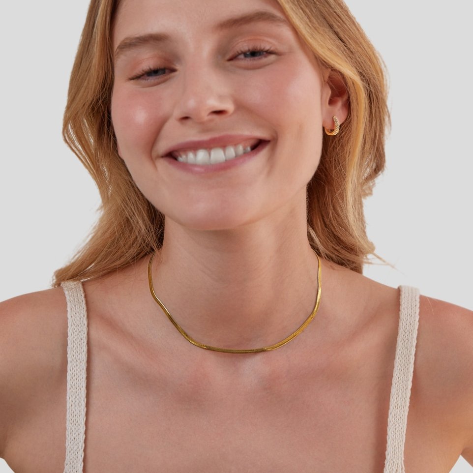 JIMENA - COLLAR DE CADENA SERPIENTE DORADO