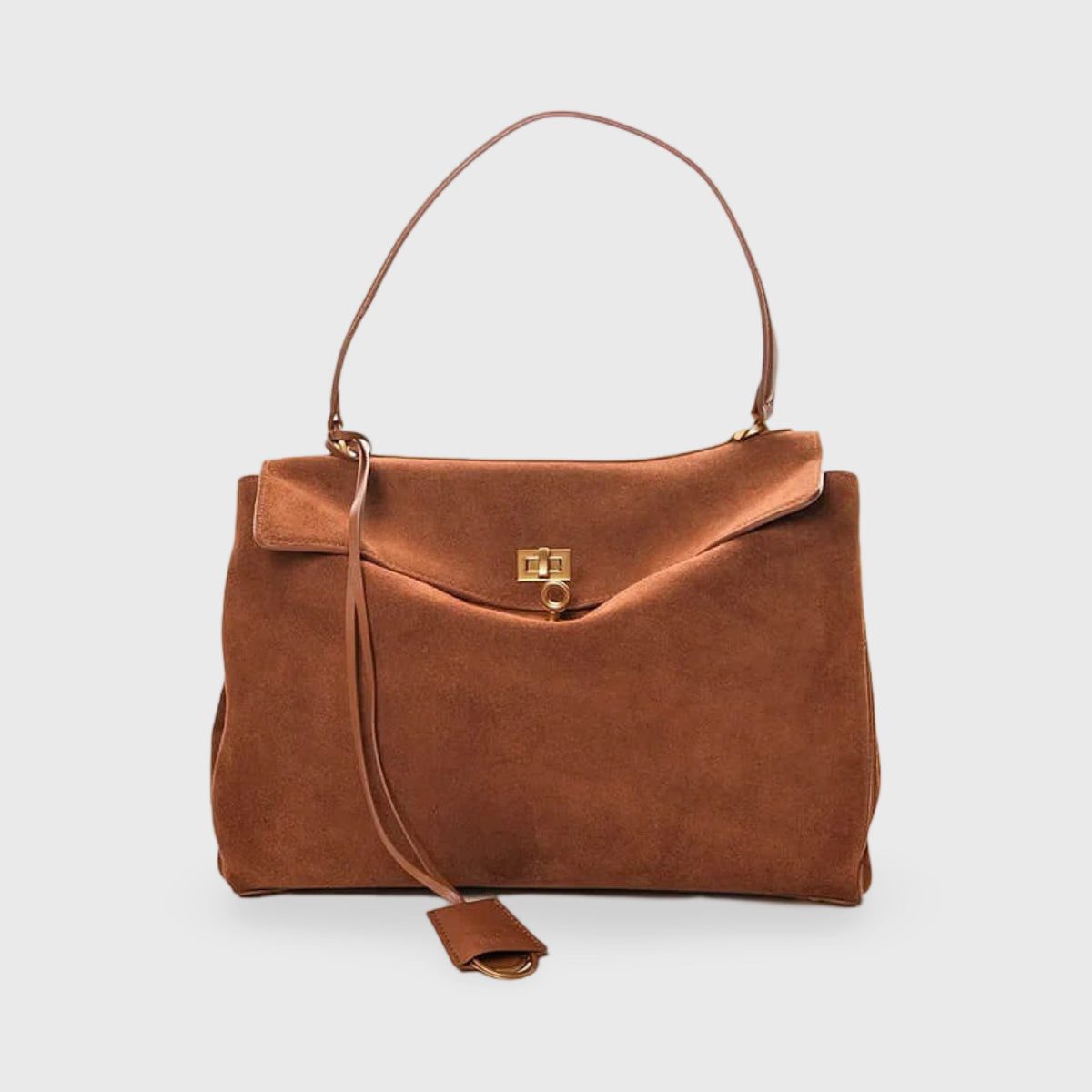 OLIVIA - BOLSO EFECTO ANTE CON CIERRE DORADO