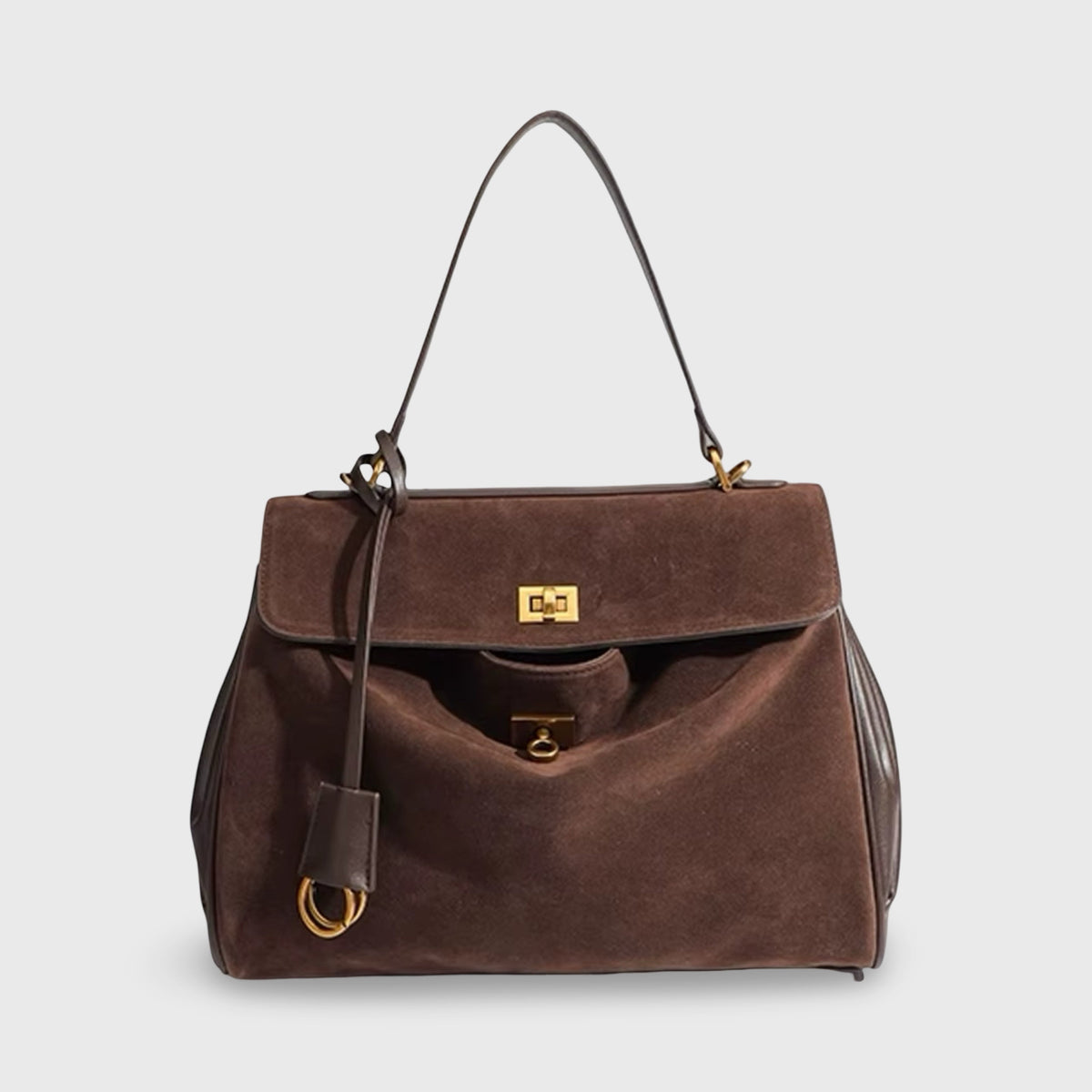 PILAR - BOLSO CON FRENTE EFECTO ANTE Y CIERRE DORADO