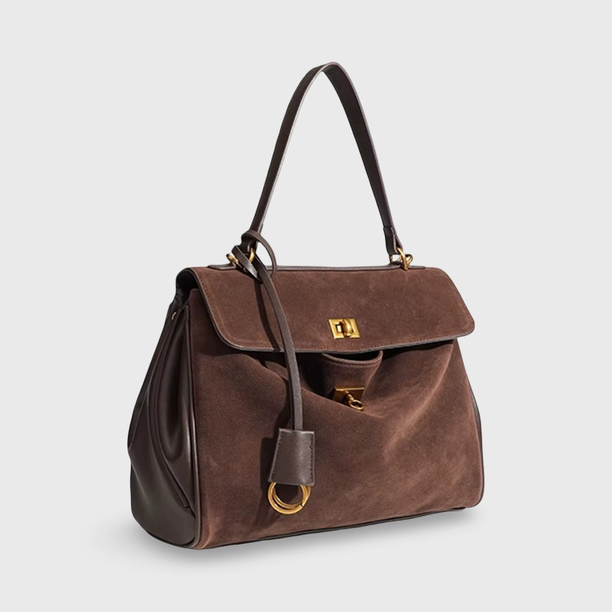 PILAR - BOLSO CON FRENTE EFECTO ANTE Y CIERRE DORADO