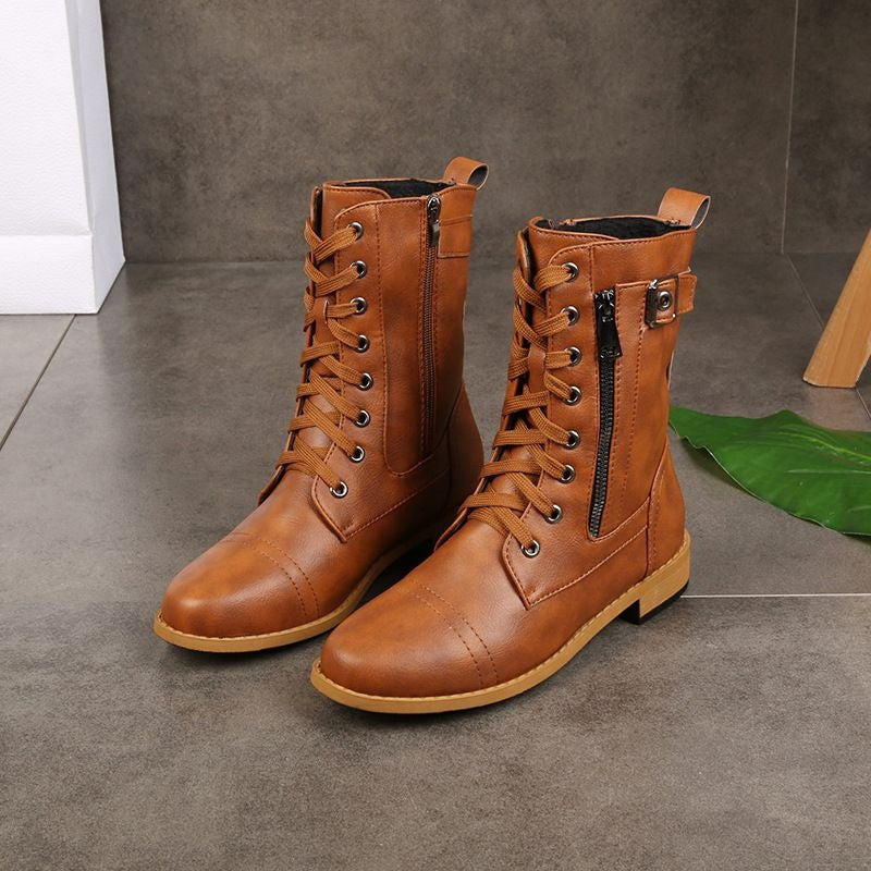 SAGRA - BOTAS DE PIEL CON CREMALLERA LATERAL