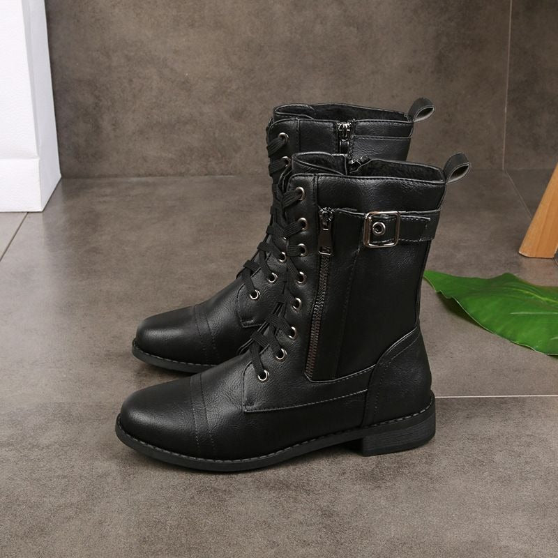 SAGRA - BOTAS DE PIEL CON CREMALLERA LATERAL