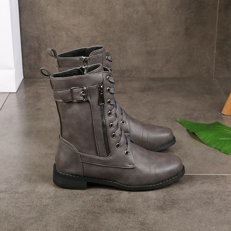 SAGRA - BOTAS DE PIEL CON CREMALLERA LATERAL