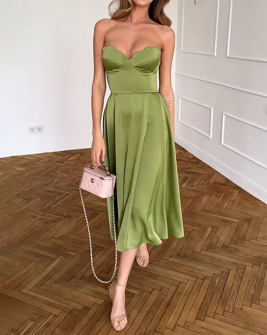 VALENTINA - VESTIDO MIDI CORTE CLÁSICO