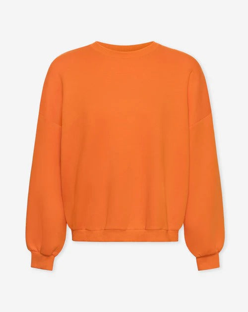 CHLOE - JERSEY OVERSIZE NARANJA CON FLECOS