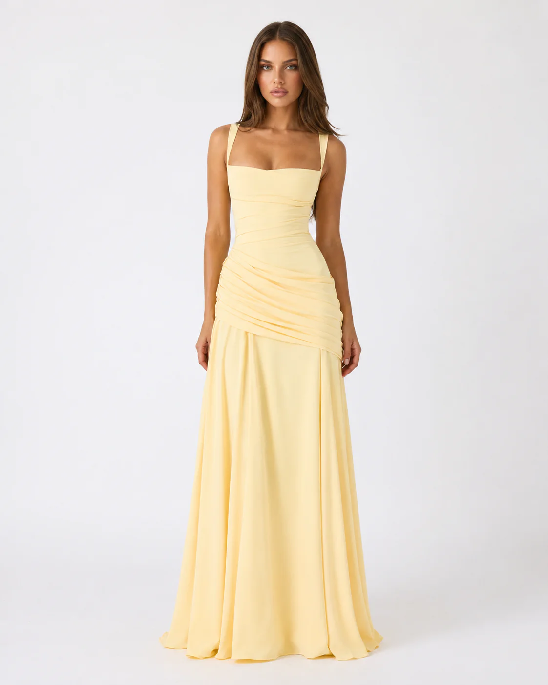 ENIE – VESTIDO MAXI CON ESCOTE DRAPEADO