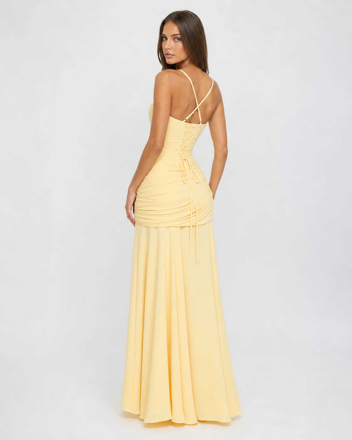 ENIE – VESTIDO MAXI CON ESCOTE DRAPEADO
