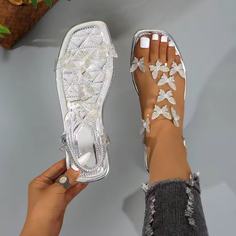 SORAYA – SANDALIAS PLANAS JOYA CON MARIPOSAS