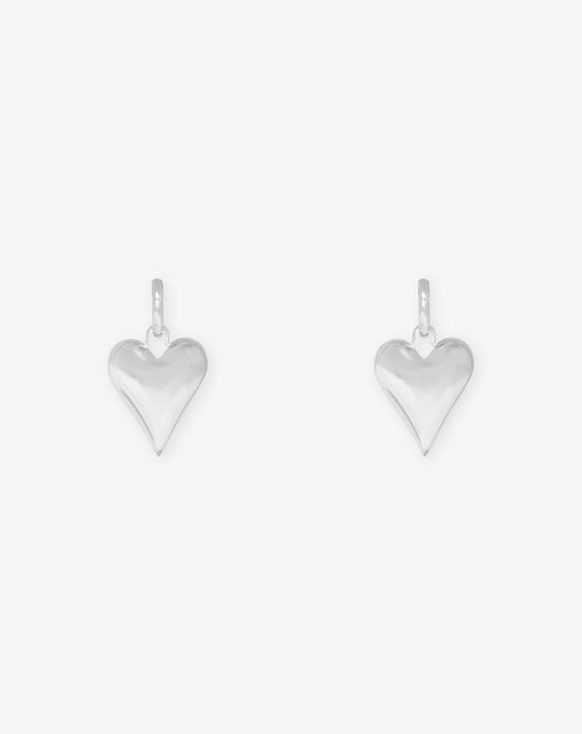 NAIA - PENDIENTES CORAZÓN PLATEADOS