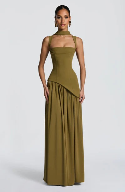 AURORA – VESTIDO MAXI CON ABERTURA
