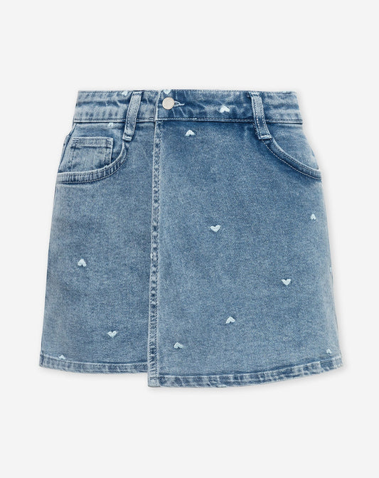 ADRIANA – FALDA-PANTALÓN VAQUERO CON CORAZONES