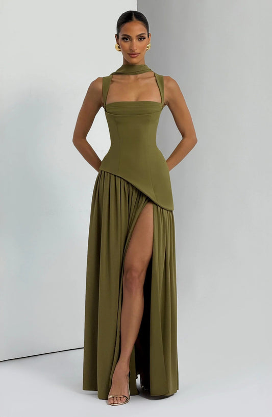 AURORA – VESTIDO MAXI CON ABERTURA