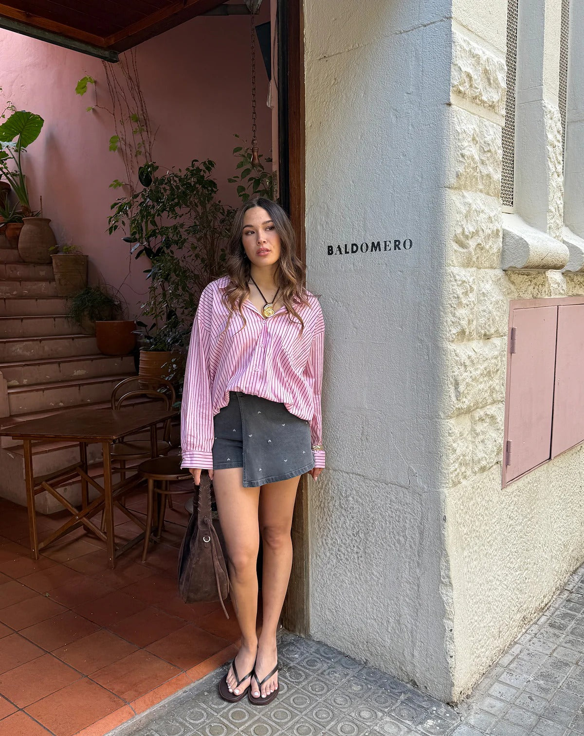 ADRIANA – FALDA-PANTALÓN VAQUERO CON CORAZONES