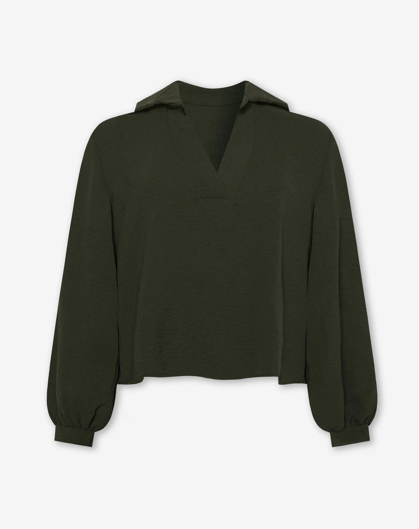 Julia top estilo polo verde oliva