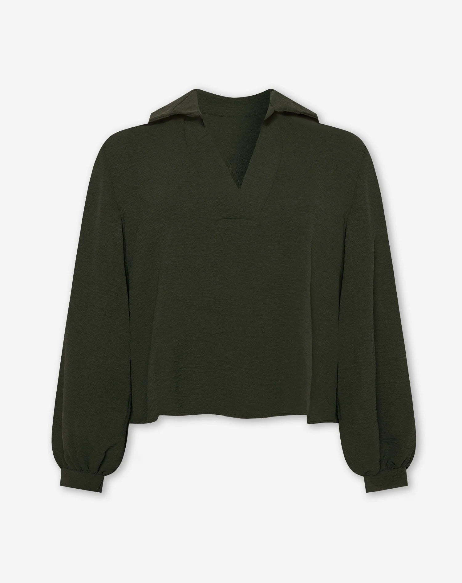 Julia top estilo polo verde oliva