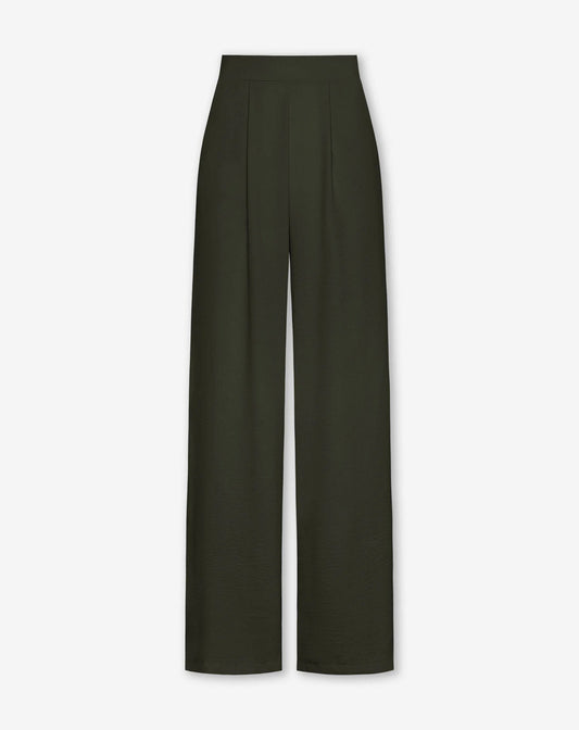 Julia pantalon corte ancho verde oliva