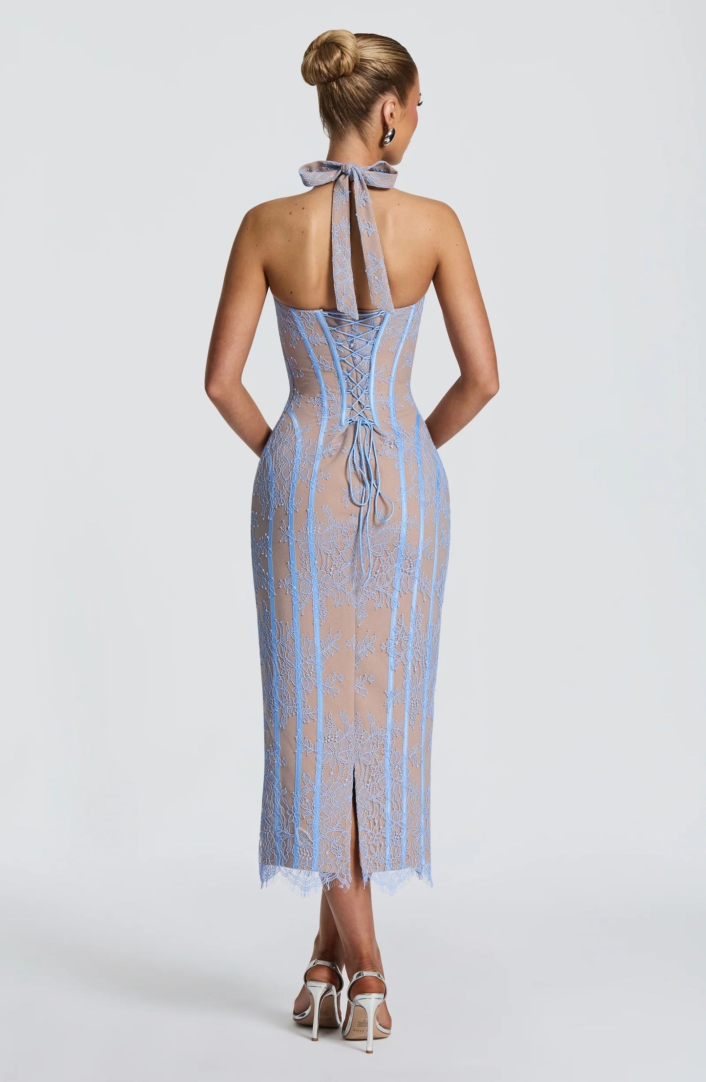 CELESTE - VESTIDO MIDI ENCAJE FLORAL