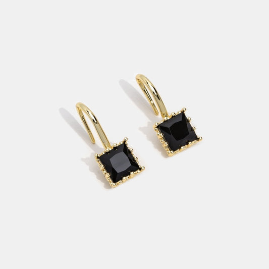 ROCÍO - PENDIENTES COLGANTES CON CRISTAL NEGRO