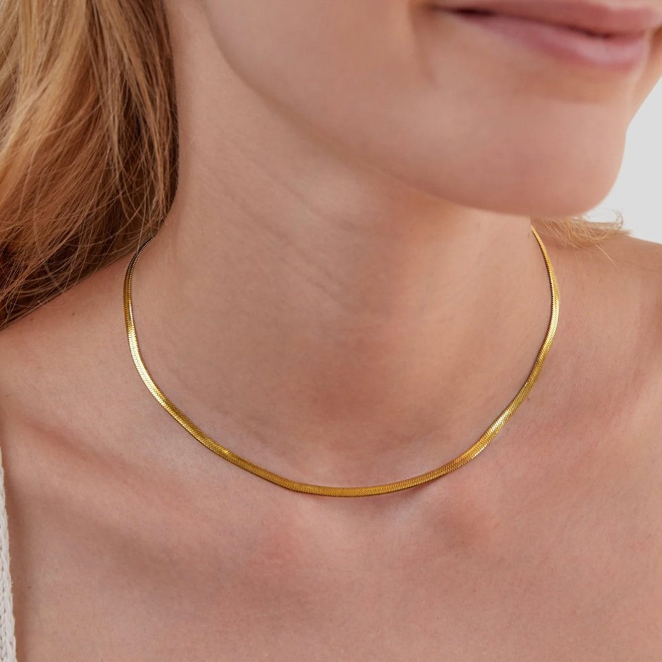 JIMENA - COLLAR DE CADENA SERPIENTE DORADO