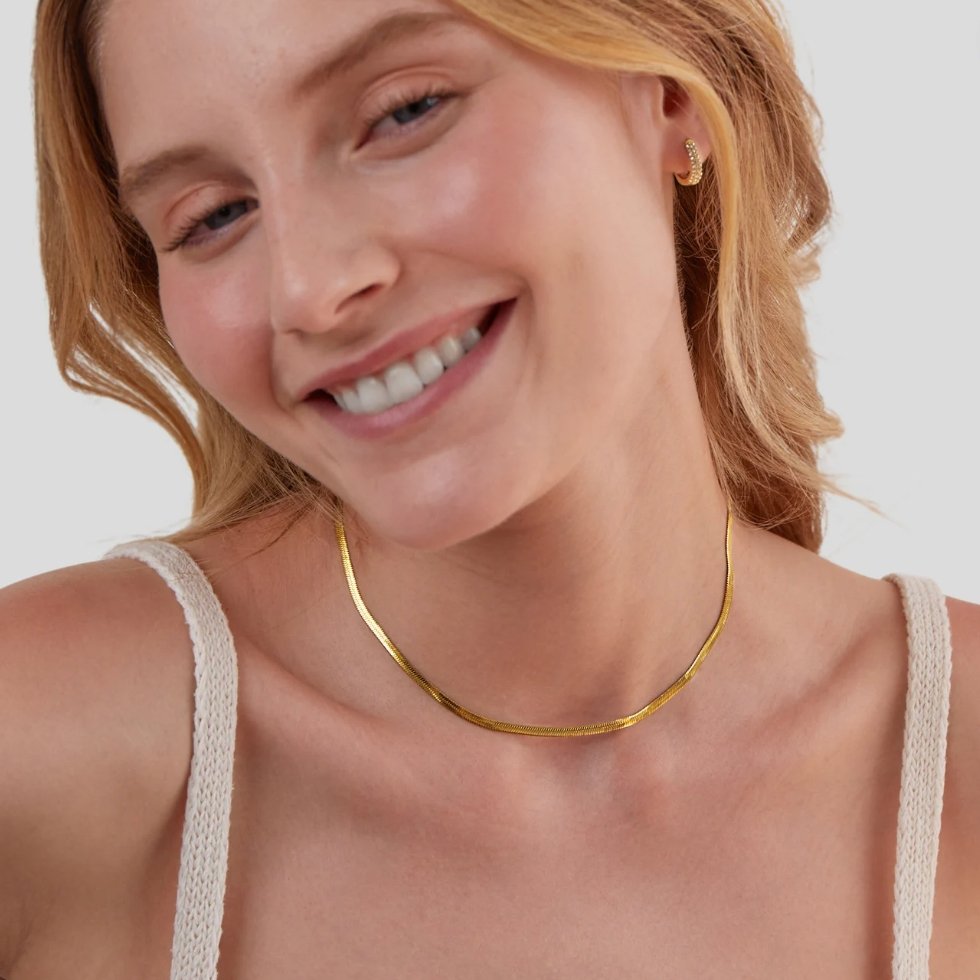 JIMENA - COLLAR DE CADENA SERPIENTE DORADO