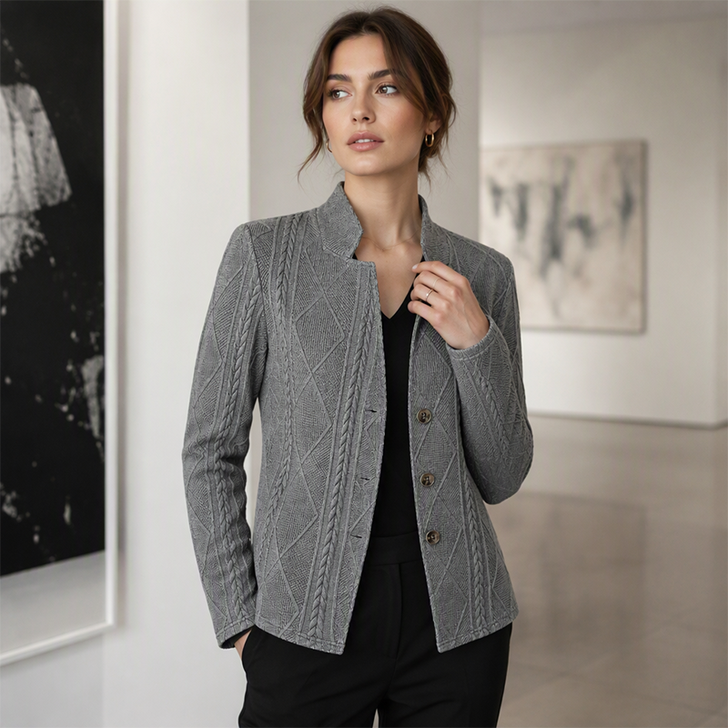 CLARA - Blazer de punto, gris